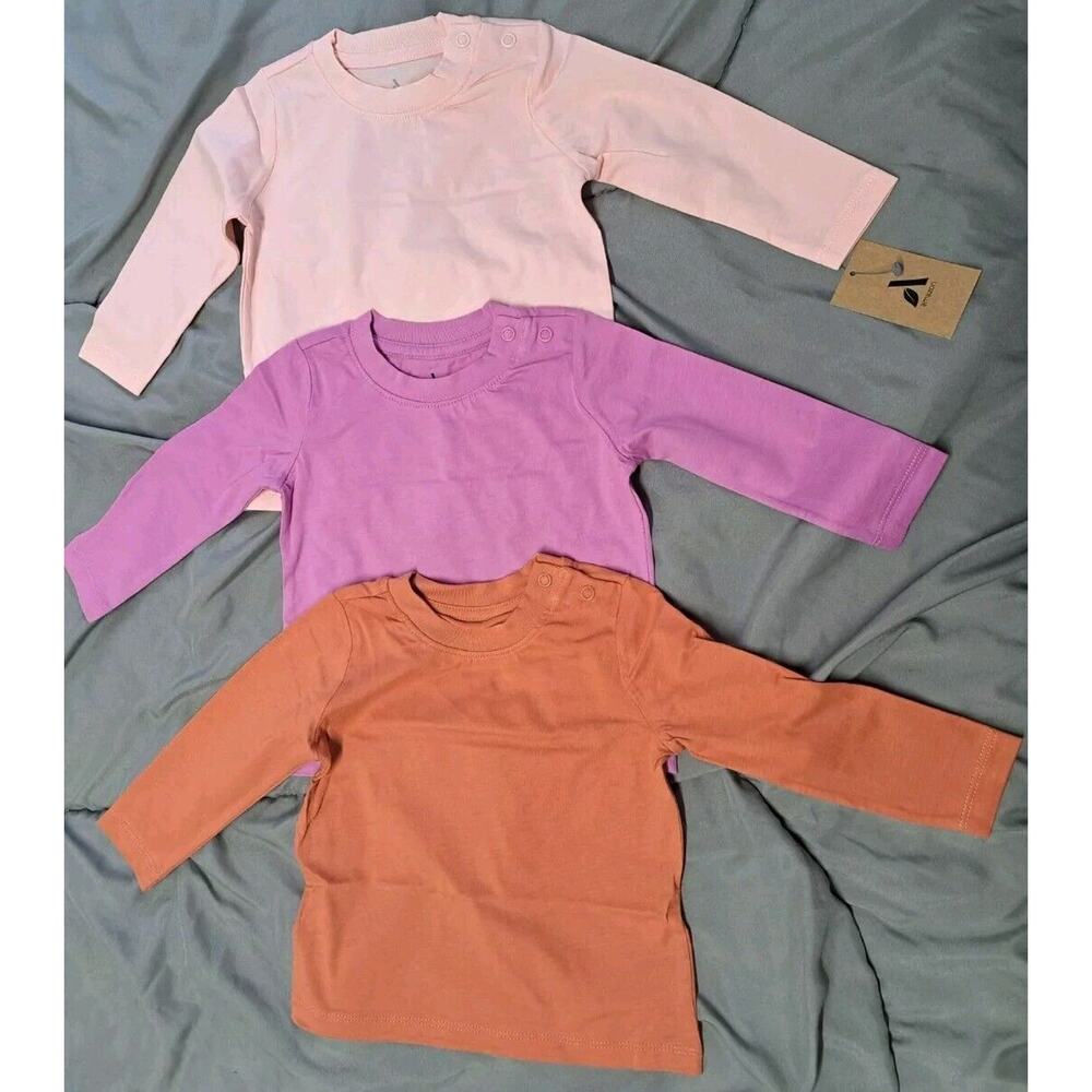 Amazon‎ Aware Baby Cotton Jersey Long Sleeve T-Shirt Pack Of 3 (9 M)
